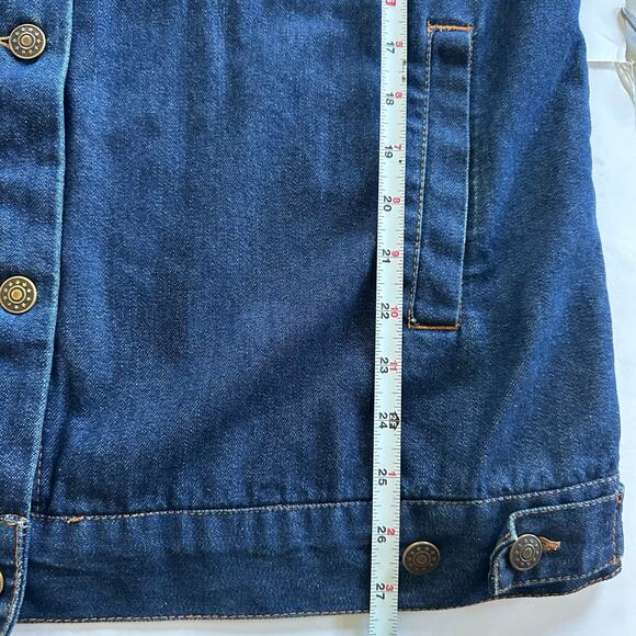 90s Y2K Denim Jacket Silver Threads Embroidered Leaf Jean Coat Women’s L Fall - Picture 8 of 15